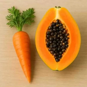 Bright orange paste made from ripe papaya and carrot, great for glow