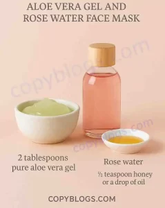 Aloe vera and rose water face mask ingredients with honey for soothing and hydrating skin – copyblogs.com