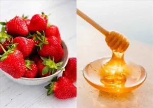 DIY strawberry face mask for skin whitening and natural glow at home.