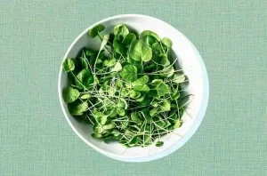 DIY watercress face mask for natural skin whitening and clear, glowing skin.