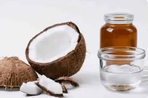 Honey and coconut oil for nourishing natural lip masks.