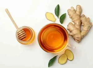 Herbal ginger and honey tea known to relieve snoring naturally.