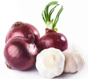 Onion and garlic used as natural Allium remedy to reduce snoring.