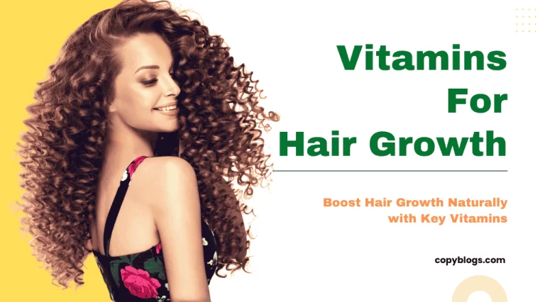 Woman with long curly hair smiling, showing results of vitamins for hair growth.